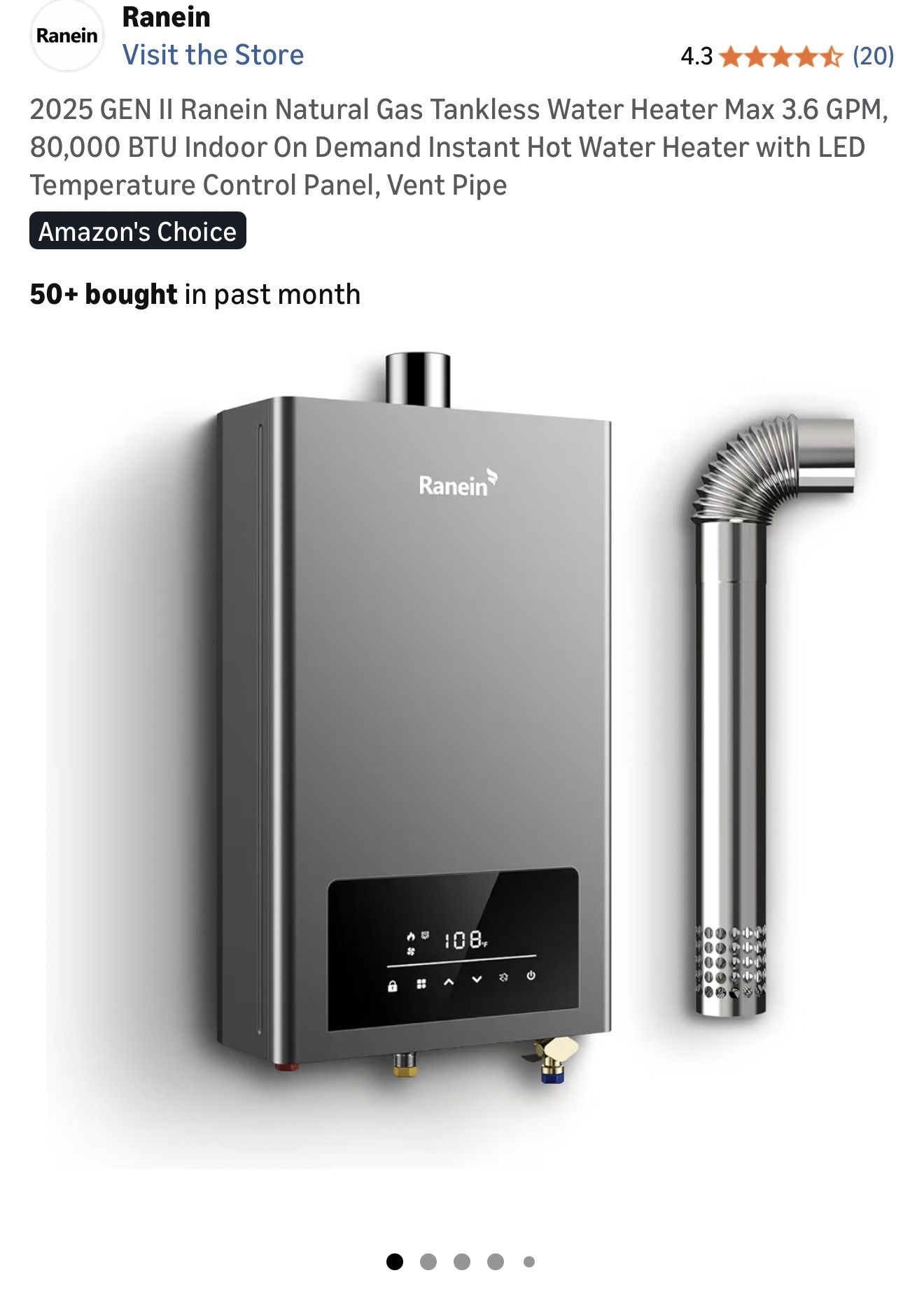 Tankless Water heater New Never Used 