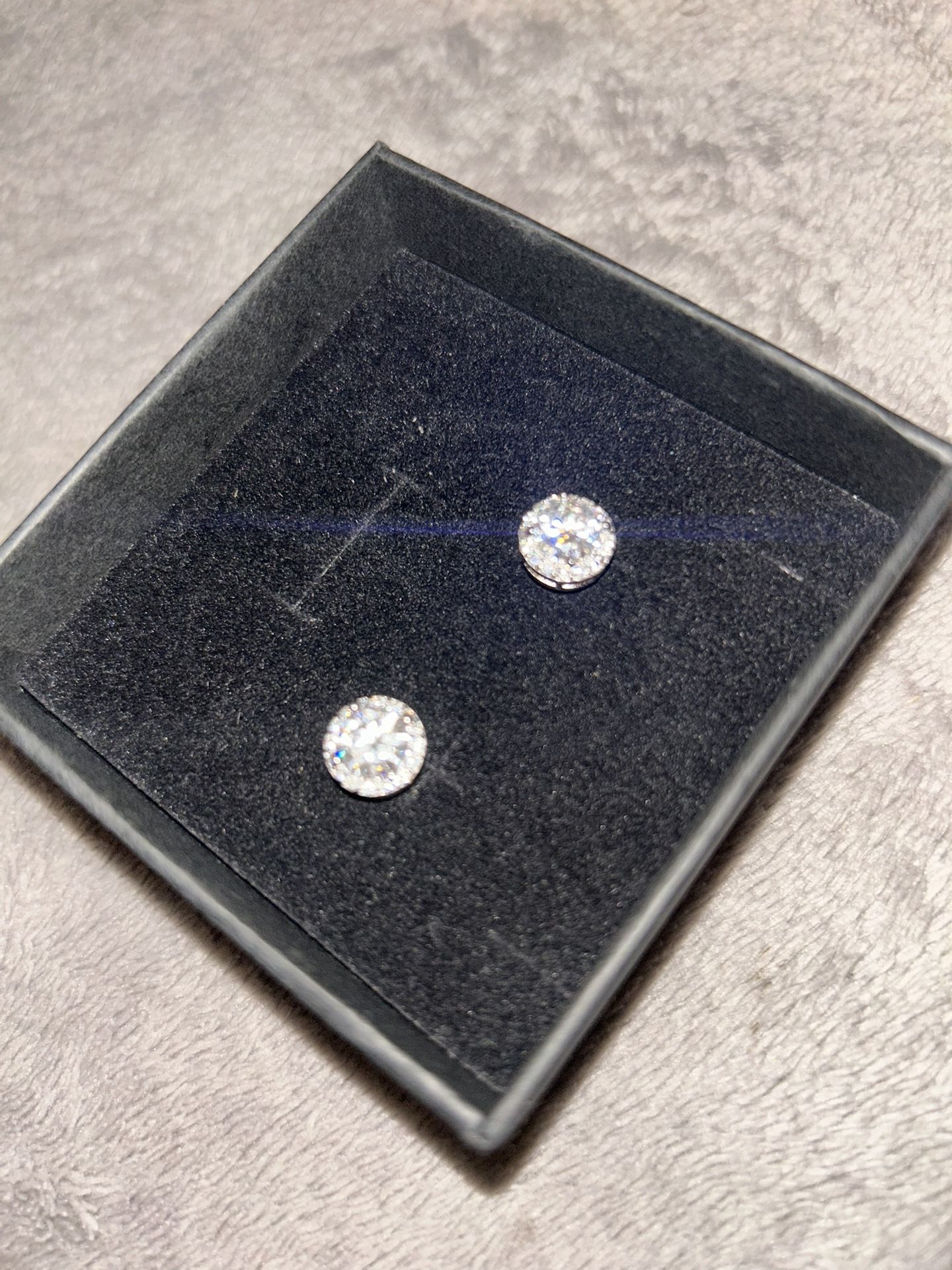 6.5mm Magnetic Moissanite Earrings 925 Sterling Silver