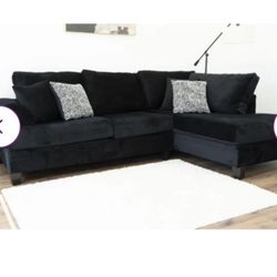 Two piece black sectional