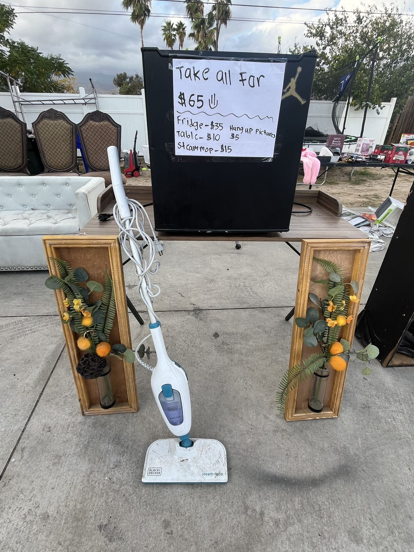 $65 Bundle -mini Fridge , Steam Mop, Desk, Hang Up  Pictures 