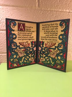 ‘Friend’ theme framed glass craft – Arabian proverb