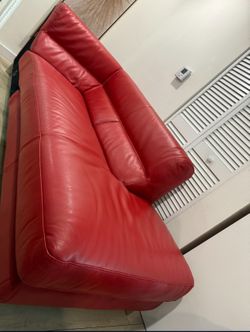 Red Leather Couch L Shaped