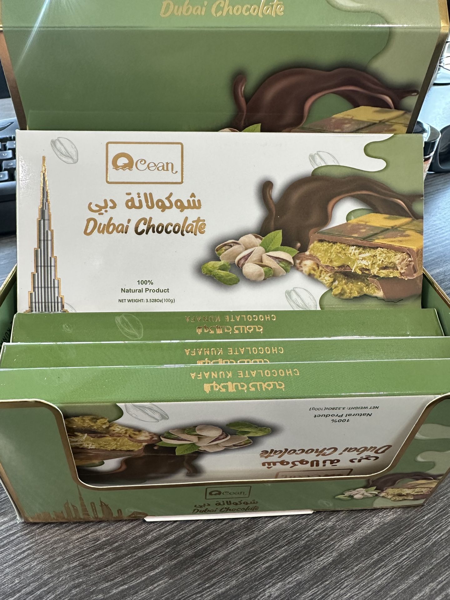 Ocean Dubai Chocolate Bar 🍫 – 100g – Premium Quality