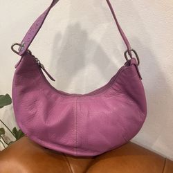 The Sak Pink Leather Hobo Shoulder Bag w hearts on the strap, NEW