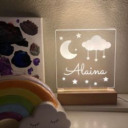 Personalized Night Light with Names, Favorite Sport And Date Day Gift
