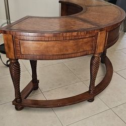 Wood Curve Demilune Writing Executive Desk 