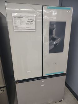 $2999 Samsung Bespoke 3 Door French door refrigerator with family hub