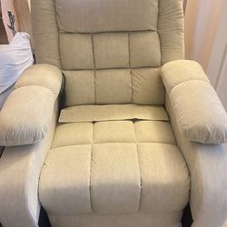 New Power Lift Recliner Chair – Cream – Massage & Heat – Electric