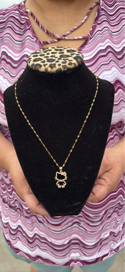 10k plated, stainless steel anti fading Hello Kitty necklace