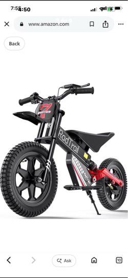 36V Peak 400W Electric Dirt Bike for Kids, Up to13 MPH & 13 Miles, Red Brushless motor, pneumatic ti