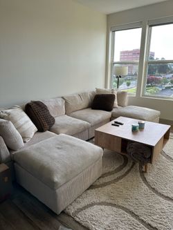 Modular sectional sofa with Ottomans