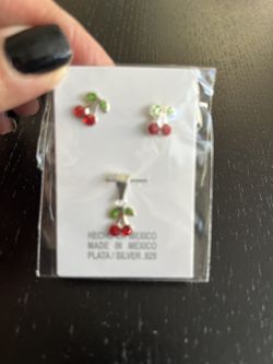 Hermosos Set De Aretes Y Medalla De Trébol 🍀 Plata .925 (nuevos )