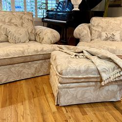 Set of Designer Oversized Accent Chair / Chair & a Half — MOVING SALE!!!