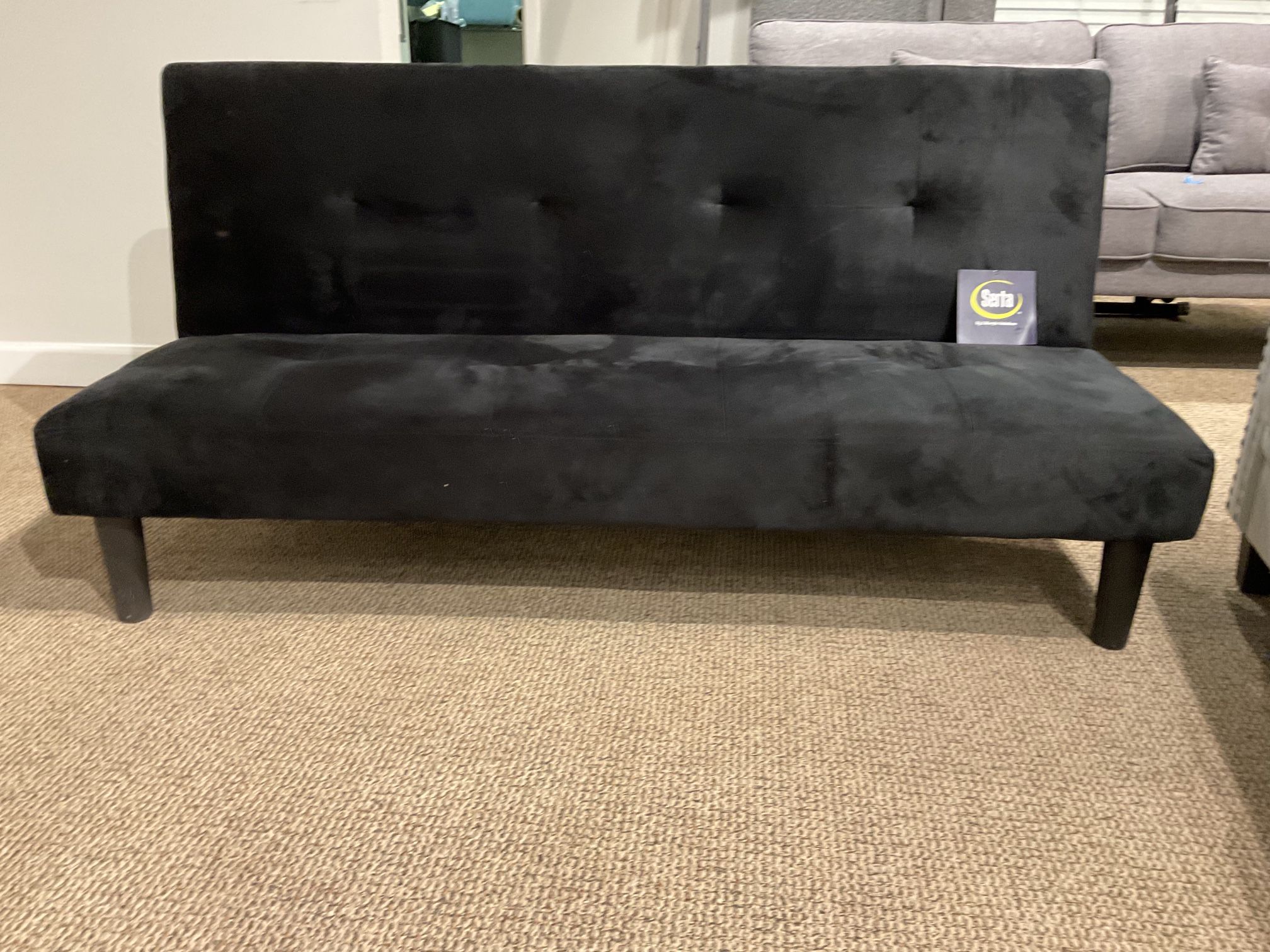 New Futon black color fabric upholstered