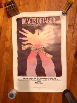 Authentic 1981 Milton Glaser "Images of Labor" Original Vintage Exhibition Poster