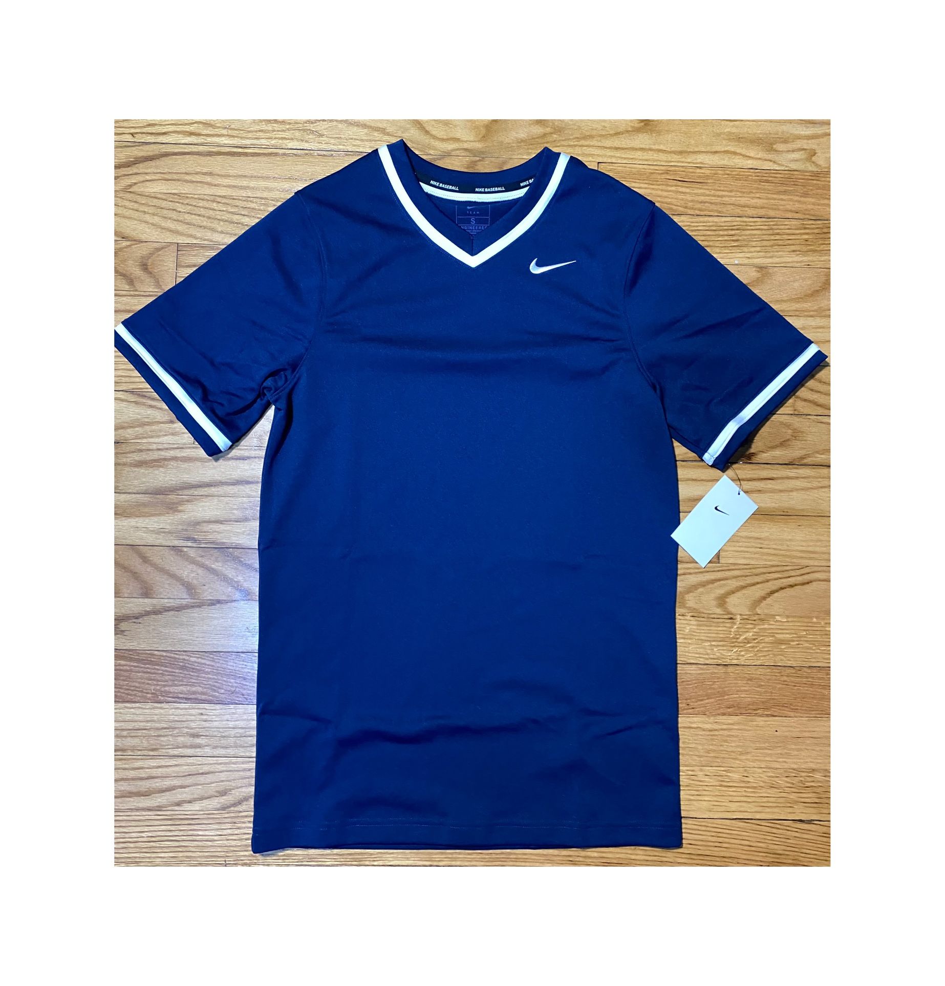 Nike Baseball VAPOR SELECT V-NECK JERSEY Navy Blue Men’s Size S New!