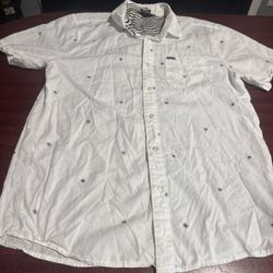 Volcom XL Button Up Fireworks Shirt, Mens, True To This Print, One Chest Pocket