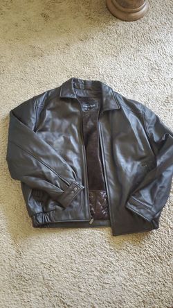 ROBERT PHILLIPE Leather Bomber Jacket - Size 2XL