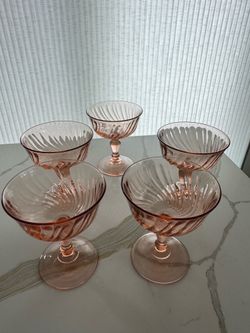 Pink Vintage Champagne Glassware