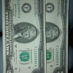 Uncirculated Sequential $2 Bills 