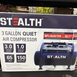 NEW IN BOX Stealth 3 Gal. 150 PSI Portable Electric Quiet Air Compressor