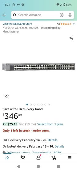 Netgear GS752TXS 10gbe/1gbe Switch