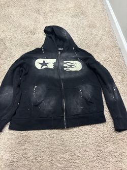 Hellstar Black Zip-Up Hoodie