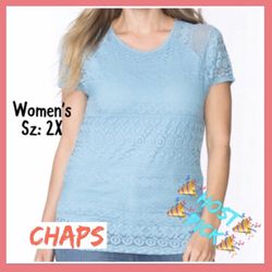 NWT Womens Chaps Blue Top Sz:XL