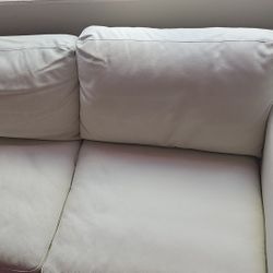 Off White Genuine Leather Couch 