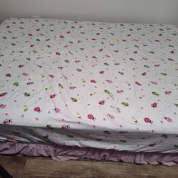 Full Size Mattress, bed frame, and bed sheet 