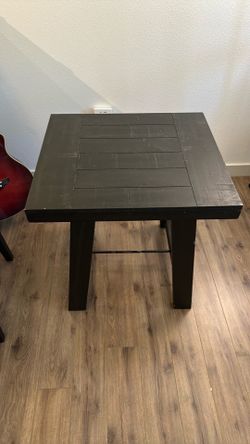 Wood table.