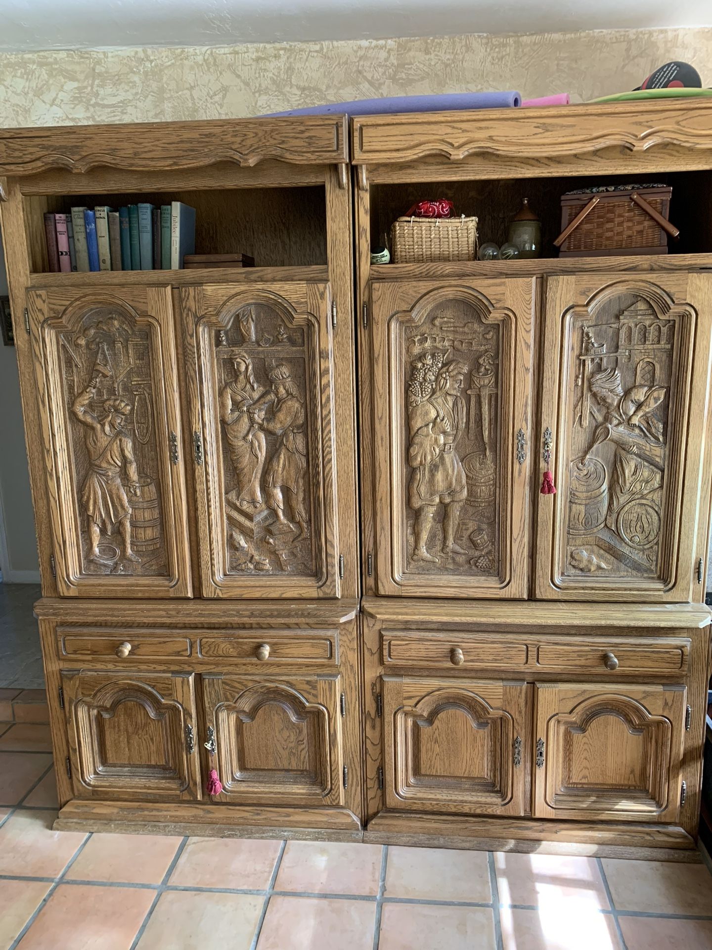 Carved Wood Cabinets