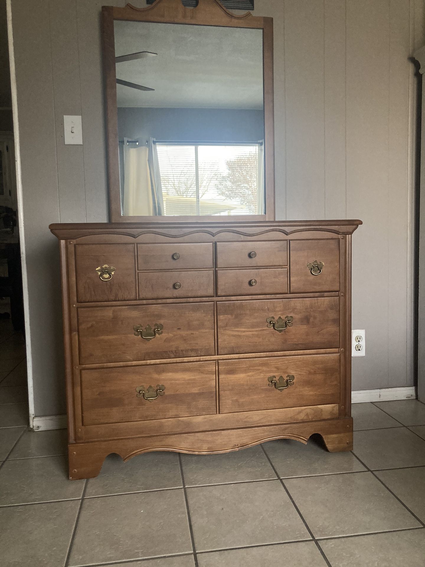 REAL WOOD DRESSER  W MIRROR