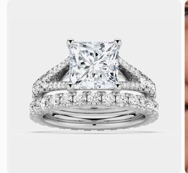Engagement ring and wedding band