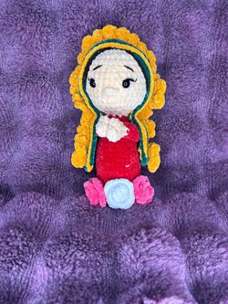 Handmade Crochet Virgin Mary Amigurumi Doll