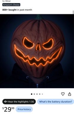 New! Jack o Lantern Mask