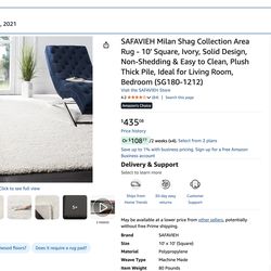 SAFAVIEH Milan Shag Area Rug - 10' x 10’