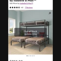 Triple Twin Bunk Bed Metal Frame 