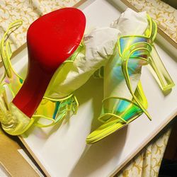 New Christian Louboutin Neon Green High Heels!