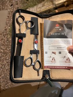 Katana Classic Professional 6.5" Shear Set by Tokko Shears, Premium 440C Japanese Steel Regular and Thinning Scissors for Barbers and Salon Profession