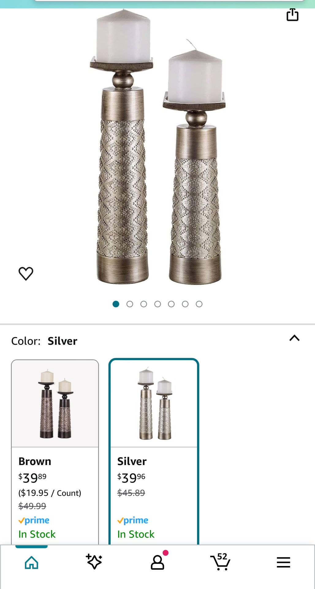 Dublin Decorative Candle Holder Set of 2 - Home Decor Pillar Candle Stand, Coffee Table Mantle Decor centerpieces for Fireplace, Living or Dining Room