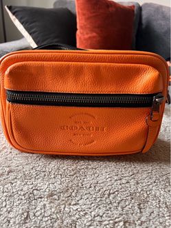 Coach Charter Crossbody Bag Orange Pebble Leather - Like New