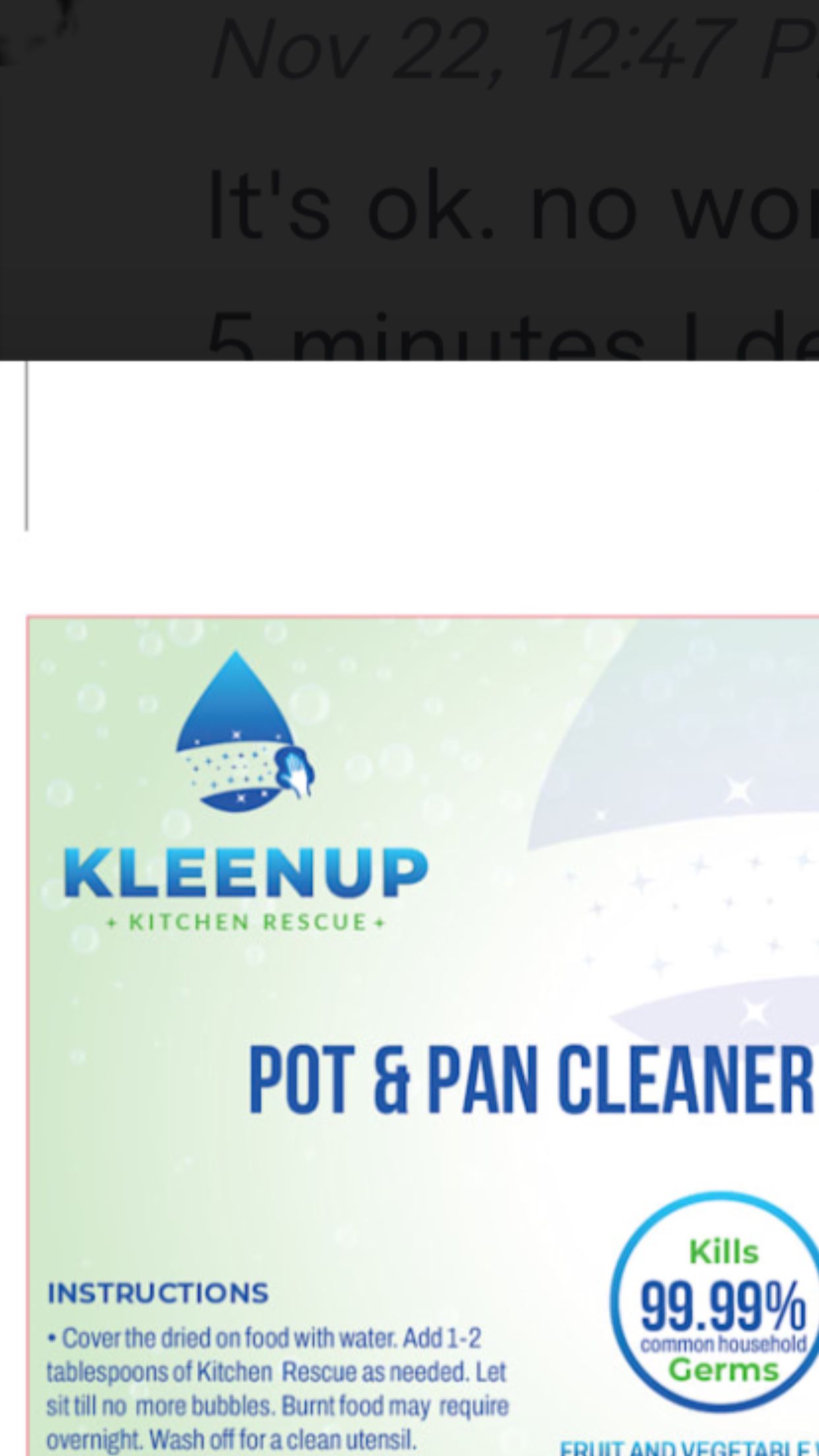 KleenUp Kitchen Rescue- Pot And Pan Cleaner