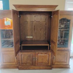 Solid Oak Entertainment Center