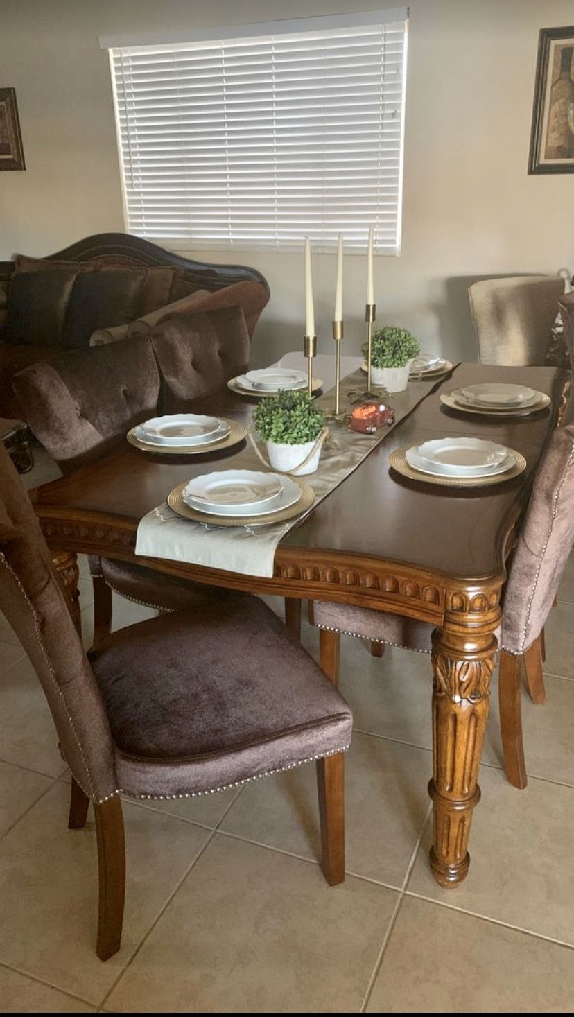 Dining room table and chairs