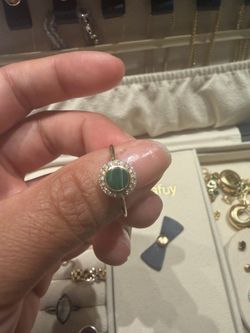 14KT YELLOW GOLD MALACHITE RING