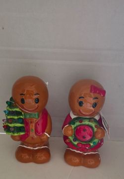 Ceramic Gingerbread Figurines Set of 2