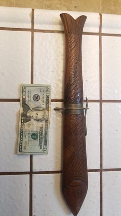 Wooden fish carving set