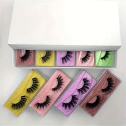 False Eyelashes 5 Pack With Glitter Portable Packing 
