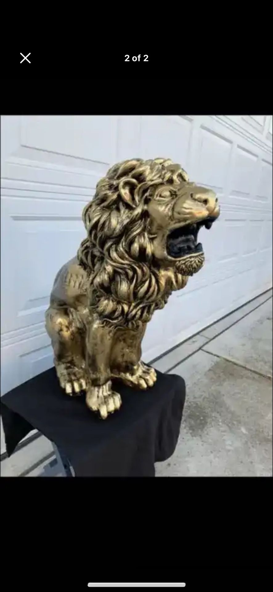 3 Foot Tall, Roaring Lion Statue